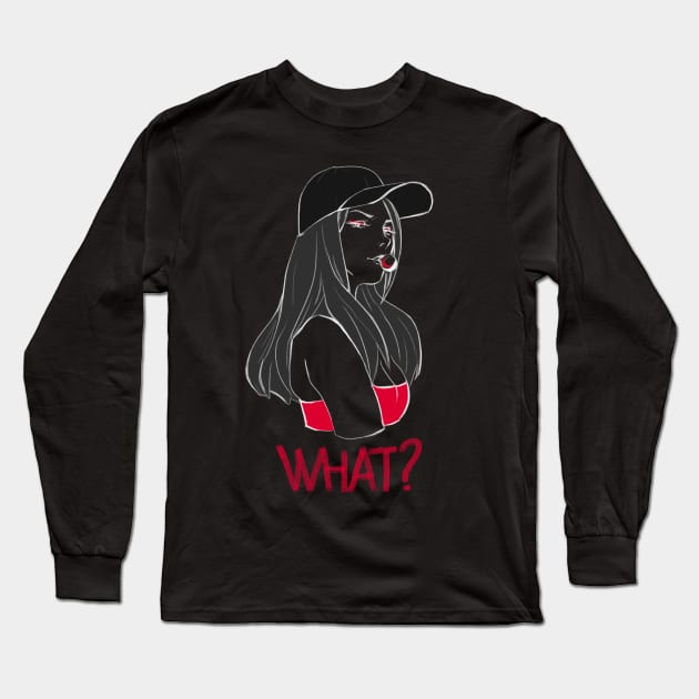 What? Long Sleeve T-Shirt by Fogglow